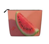 Red Watermelon Print Makeup Bag for Women,Portable Cosmetic Bag Toiletry Bag, Capacious Travel Makeup Organizer