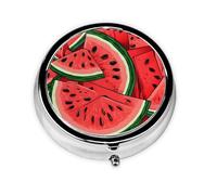 Red Watermelon Print Personalised Portable Pillbox with,Mini Pillbox Compact and Convenient Pill Organiser for Storing and Organising Pills