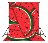 Red Watermelon Print Photo Studio Background 5x7ft Soft Photo Backdrop Curtain For Studio Content Creator Equipment