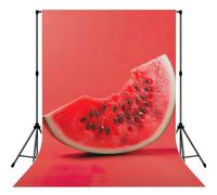 Red Watermelon Print Photo Studio Background 5x7ft Soft Photo Backdrop Curtain For Studio Content Creator Equipment