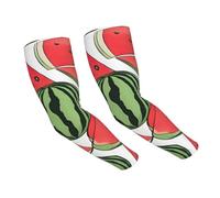 Red Watermelon Print Protection Practical Sun Arm Sleeves Uv Protection Versatile Usage Across Activity