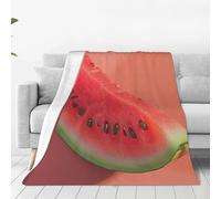 Red Watermelon Print Soft Warm Blankets Fleece Throw, Lightweight Flannel Fleece Blanket For Bed Sofa Couch