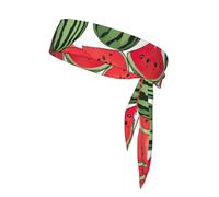 Red Watermelon Print Sport Head Ties Headbands Bandanas Workout Hair Band Athletic Sweatbands for Running Tennis
