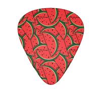 Red Watermelon Printed Guitar Picks,12 Pack Personalized Guitar Picks For Bass Acoustic Guitar Electric Guitar Includes 0.46mm/0.71mm/ 0.96mm