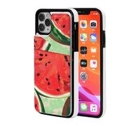 Red Watermelon Printed Phone Cases for iPhone 11 Pro Wallet Case 5.8-inch, Magnetic Clasp Flip Leather Shockproof Phone Case Cover with Card Slots Holder