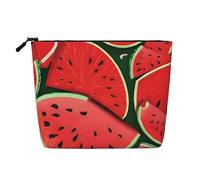 Red Watermelon Single Layer Linen Like Makeup Bag, Lightweight and Cute, Easy to Use