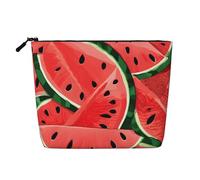 Red Watermelon Single Layer Linen Like Makeup Bag, Lightweight and Cute, Easy to Use