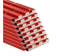 Red Waterproof Corrugated Roofing Sheets0.5 Ft Wide Metal Roof Panels for Garages Stables Dog Sheds Windproof Cladding Durable and Easy to Install