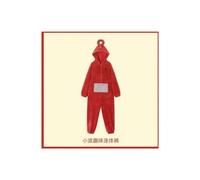 (Red Wavelet, XL) Autumn and winter adult cartoon one-piece pajamas Teletubbies flannel thickened couple men and women cute performance costumes winter