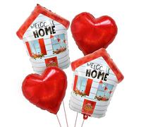 Red Welcome Home Balloons Heart Shaped Balloon home Sweet home Balloons Real Estate for House Warming Party Decorations/Housewarming Party Decor/Welcome Home Baby Decoration/Family Reunion Decorations