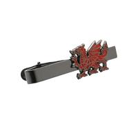 Red Welsh Dragon 'Y Ddraig Goch' Design Gunmetal Tie Clip, Wales Theme, 5.5cm Length, with Gift Box