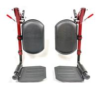Red Wheelchair elevating Leg Rests, w/Calf pad, Non-Slip Footplates, Compatible with Reclining Wheelchair, Standard Wheelchair, Transport Chair. Universal Wheelchair Parts, (1 Pair,Red)