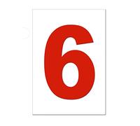 Red Wheelie Bin Number 6 - Self Adhesive Waterproof Durable Vinyl Stickers - Digitally Cut to the sticker Shape - size 170mm by Party Decor (6)