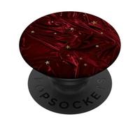 Red Whimsigoth Velvet Y2K Gothic Golden Stars PopSockets Adhesive PopGrip