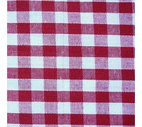 Red & White 1/4" (7 mm) Corded Gingham Polycotton Fabric (Per Metre)