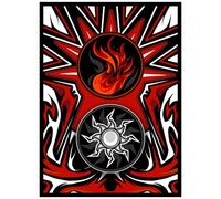 (Red White) - 100ct Textured TCG/MTG Art Card Sleeves