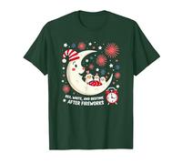 Red, White and Bedtime After Fireworks T-Shirt, Men, Dark Green, Small