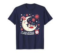 Red, White and Bedtime After Fireworks T-Shirt, Men, Navy Blue, Small