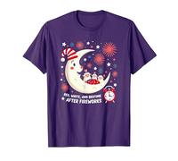 Red, White and Bedtime After Fireworks T-Shirt, Men, Purple, X-Large