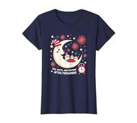 Red, White and Bedtime After Fireworks T-Shirt, Women, Navy Blue, XX-Large