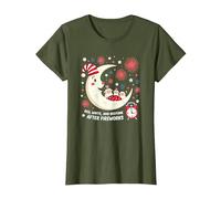 Red, White and Bedtime After Fireworks T-Shirt, Women, Olive Green, X-Small