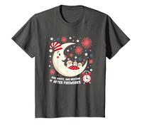 Red, White and Bedtime After Fireworks T-Shirt, Youth, Asphalt Grey, Medium