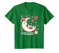 Red, White and Bedtime After Fireworks T-Shirt, Youth, Kelly Green, X-Small