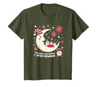 Red, White and Bedtime After Fireworks T-Shirt, Youth, Olive Green, 3T