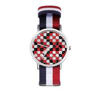 Red, White and Black Dice Quartz Watches Without Scale Wrist Watch with Adjustable Strap for Men Women