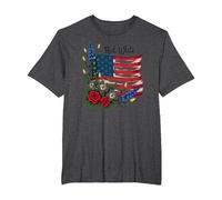 Red, White, and Bloom T-Shirt, Men's Big and Tall, Dark Heather Grey, 4X Tall