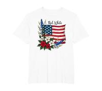 Red, White, and Bloom T-Shirt, Men's Big and Tall, White, 4X Tall