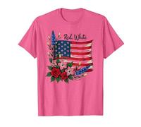 Red, White and Blossom T-Shirt, Men, Pink Heather, Small