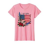 Red, White and Blossom T-Shirt, Women, Pink, 3X-Large
