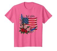 Red, White and Blossom T-Shirt, Youth, Pink Heather, 2T