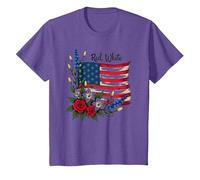 Red, White and Blossom T-Shirt, Youth, Purple Heather, Large