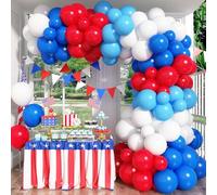 Red White and Blue Balloon Arch Garland Kit, 102 Pcs Royal Light Blue Red White Latex Balloons Patriotic Jubilee Balloon Arch for Boys Men Superhero Baseball Birthday Baby Shower Party Decorations