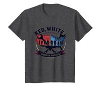 Red, White, and Blue Collar T-Shirt, Kids, Dark Heather Grey, 3 Years