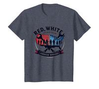Red, White, and Blue Collar T-Shirt, Kids, Heather Blue, 8 Years