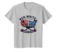 Red, White, and Blue Collar T-Shirt, Kids, Silver, 4 Years