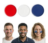 Red White and Blue Face Paint Sticks 3 Pack - Twist Up Football Supporter Face Paint - Adults Kids Tricolour Fan Makeup for World Cup 2026 Match Days, Patriotic Events and Royal Parties