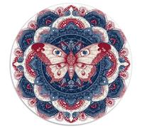 Red, White And Blue Mandala Style,Puzzles Butterfly Gemusterte Nachhaltige Puzzles Für Erwachsene Hochwertige Holzspielpuzzles 1000pcs (67.5x67.5cm)