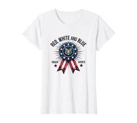 Red, White, and Blue Ribbon Winner T-Shirt, Women, White, M