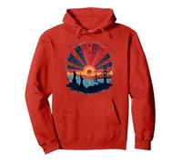 Red, White, And Blue Skies Pullover Hoodie, Adult Unisex, Red, L