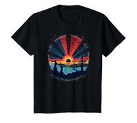 Red, White, and Blue Skies T-Shirt, Kids, Black, 10 Years