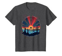 Red, White, and Blue Skies T-Shirt, Kids, Dark Heather Grey, 2 Years