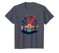 Red, White, and Blue Skies T-Shirt, Kids, Heather Blue, 10 Years