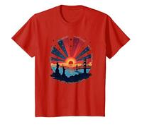 Red, White, and Blue Skies T-Shirt, Kids, Red, 10 Years