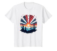 Red, White, and Blue Skies T-Shirt, Kids, White, 10 Years