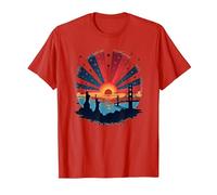 Red, White, and Blue Skies T-Shirt, Men, Red, L