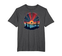 Red, White, and Blue Skies T-Shirt, Men's Big and Tall, Dark Heather Grey, 5X Tall